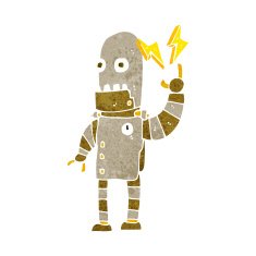 cartoon old robot N9