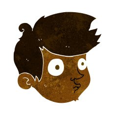 cartoon staring boy N12