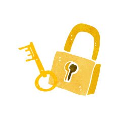 cartoon padlock and key N4