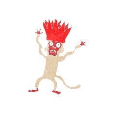 cartoon frightened monkey N6