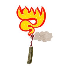 cartoon burning match N28