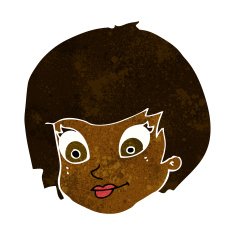 cartoon female face N82