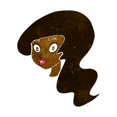 cartoon pretty female face N54