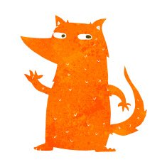 cartoon fox waving N2