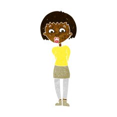 cartoon surprised woman N137