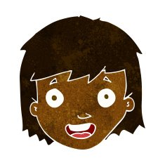 cartoon happy female face N103
