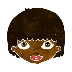 cartoon female face N83
