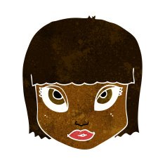 cartoon female face N84
