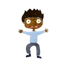cartoon grinning boy N10