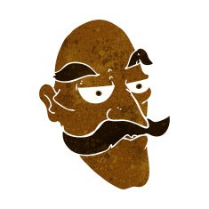 cartoon old man face N6