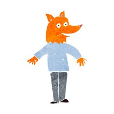 cartoon happy fox man N10