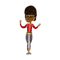 cartoon cool girl N18