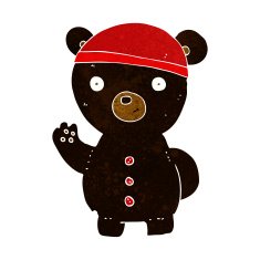 cartoon black bear cub N26