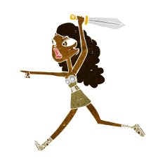 cartoon girl with sword N2