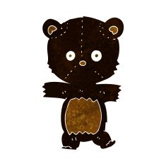 cute cartoon black bear N33