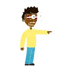 cartoon man with popping out eyes N17