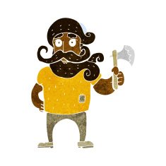 cartoon lumberjack with axe N5
