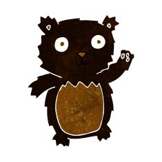 cartoon waving black bear cub N17