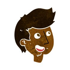 cartoon happy boy face N26