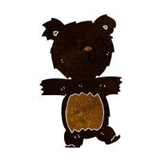 cartoon cute black bear cub N10
