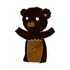 cute cartoon black bear N34