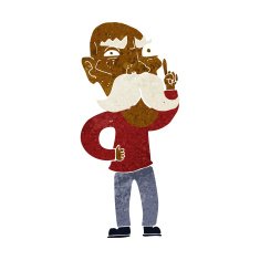 cartoon annoyed old man N38