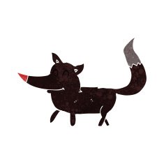 cartoon little wolf N58