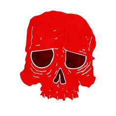 cartoon spooky skull N105