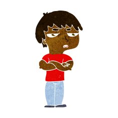 cartoon annoyed boy N22