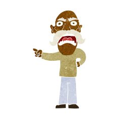 cartoon angry old man N93