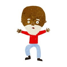 cartoon panicking old man N6