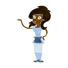 cartoon pretty waitress N6
