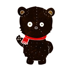 cute cartoon black bear N36