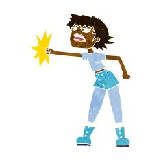 cartoon woman punching N5