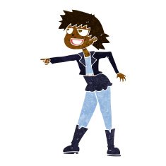 cartoon woman pointing N126