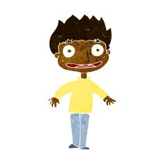 cartoon excited boy N92