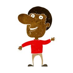 cartoon waving man N47