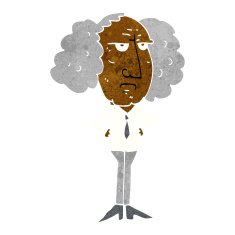 cartoon big hair lecturer man N3