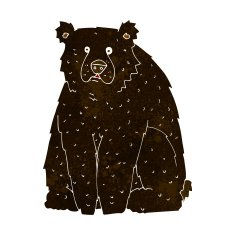 cartoon funny black bear N4