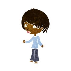 cartoon confused woman N78
