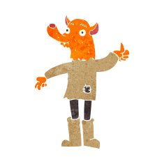 cartoon fox man N21