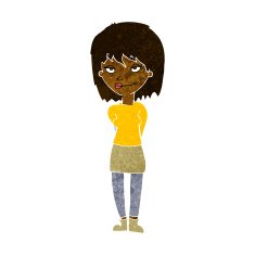 cartoon happy woman N158