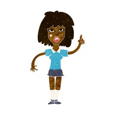 cartoon tough woman with idea N6