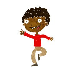 cartoon excited boy N94