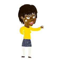 cartoon woman with sticking plaster on face N6