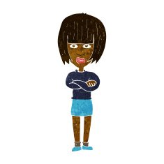 cartoon annoyed woman N113