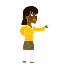 cartoon woman explaining N29