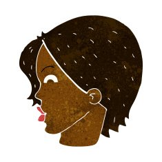 cartoon female face N85