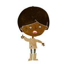 cartoon unhappy boy N36