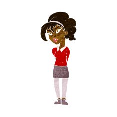 cartoon pretty girl tilting head N6